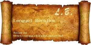 Lengyel Borsika névjegykártya